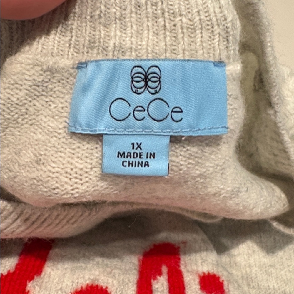 NEW!  Cece - Women's Christmas Holiday Sweater. Size XXL.  Grey. Believe. NWT - Picture 14 of 14